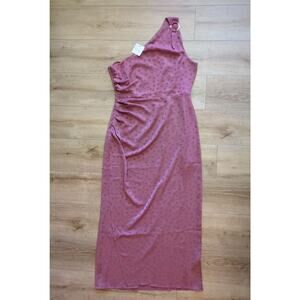 Favorite Daughter Anthropologie Singles Table Mauve Pink Polka Dot Dress Gown 12